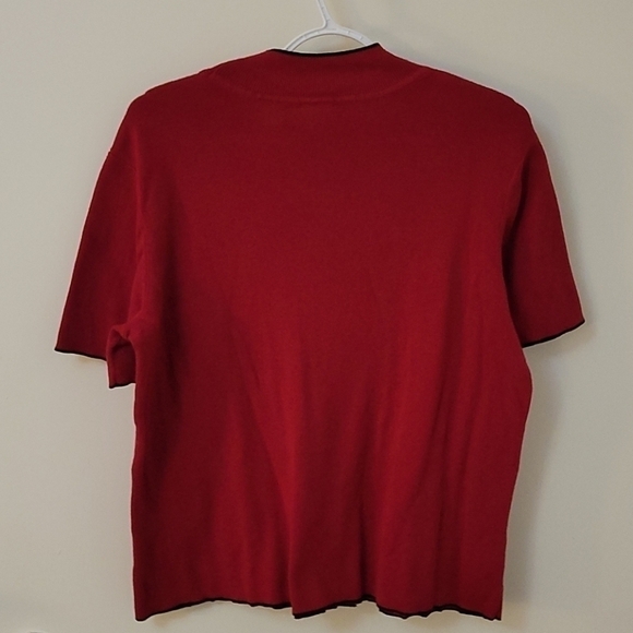 3/$30 EMMA JAMES Short Sleeve Mock Turtleneck Check Academia Sweater 1X - Picture 5 of 10